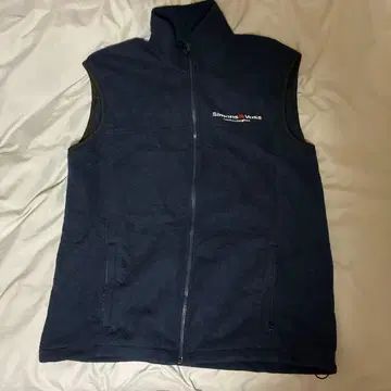 플리스 베스트 네이비 집업 베스트