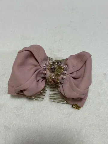 컴플렉스 비즈 비즈 장식 베이지 리본 이지 빗