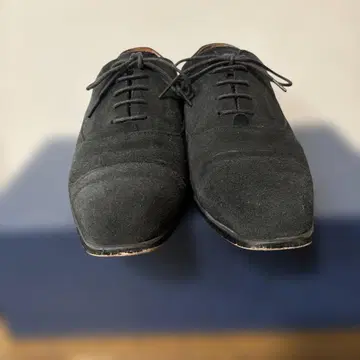 블랙 스웨이드 레이스업 드레스 슈즈