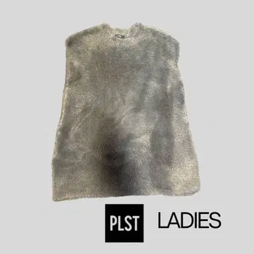 PLST 그레이 퍼 니트 베스트 S