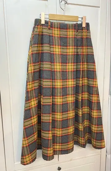 아부치 APPLE HOUSE 애플하우스 체크 롱 스커트