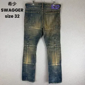 레어 SWAGGER 00s 재구축 패치워크 데님 오염 가공