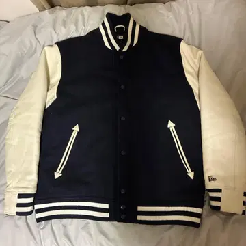 NEW ERA 바시티 자켓 네이비 화이트