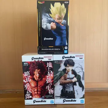 Grandista 피규어 세트 3체 리바이 병장, 한마 유지로, 베지터