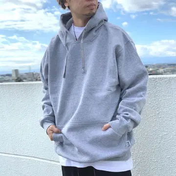 그레이 후드 부착 맨투맨 프로 클럽