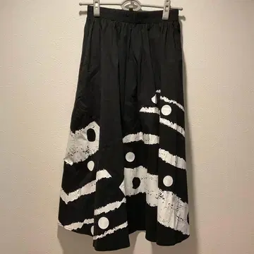 CHOUCHOU 스커트 개성있는 도트 블랙 화이트