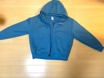 AGC 로고가 있는 파란색 풀 집업 후드티