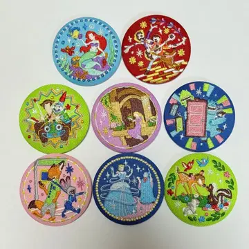 디즈니 캐릭터 자수 캔뱃지 8개 세트