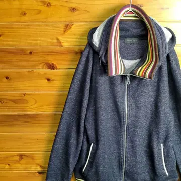 점퍼 블루종 자켓 아우터 후드티 L 후드 집업