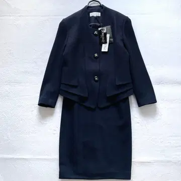 다나웨이 울 100% 노카라 자켓 스커트 셋업 9