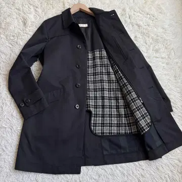 새상품급 다케오 키쿠치 트렌치코트 울 라이너 하운드투스 체크 2way
