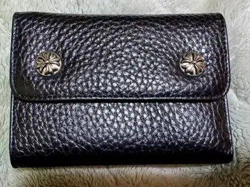 블랙 가죽 3단 폴더형 지갑