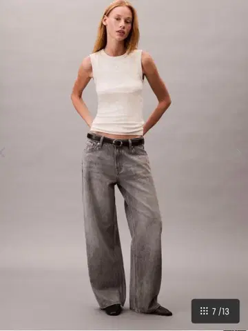 calvin klein Baggy 로우라이즈 배기 그레이진 데님