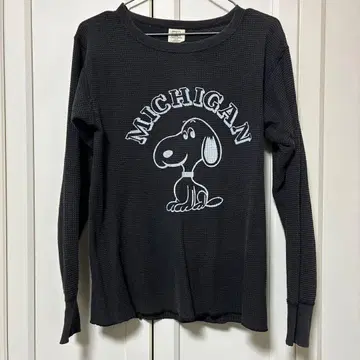 빈티지 스누피 와플 긴팔 T셔츠 티셔츠 구제 의류 롱T