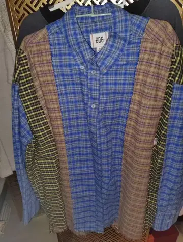 BDG 체크 무늬 긴팔 플란넬 셔츠