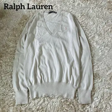 랄프 로렌 포니 자수 V넥 긴팔 니트 얇은 소재