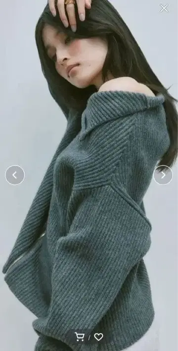 FRAY I.D 2way 오프숄더 스키퍼 지퍼 니트