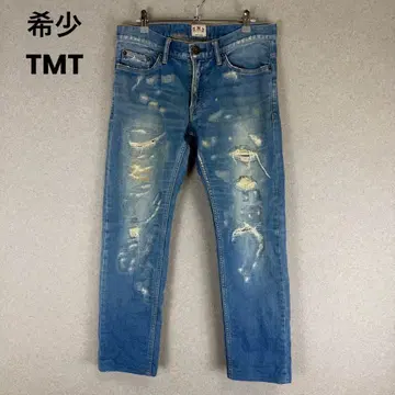 레어 TMT 데미지 가공 스트레치 데님 팬츠 청바지