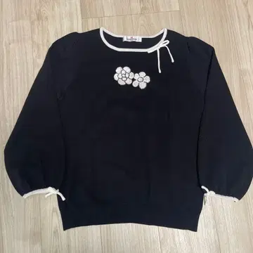 갤러리 비스콘티 니트 스웨터 스팽글 꽃 리본 사이즈 3