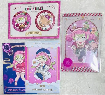 귀멸의 칼날 칸로지 미츠리 크리스마스 캔뱃지 세트 엽서 경질 케이스