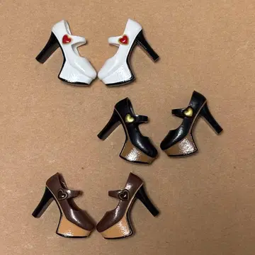 리틀팩토리 통굽 하트 스트랩 슈즈 풀 채색 3세트