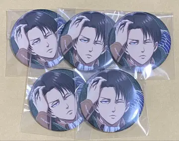 진격의 거인 가라오케의 철인 글리터 캔뱃지 리바이 5개