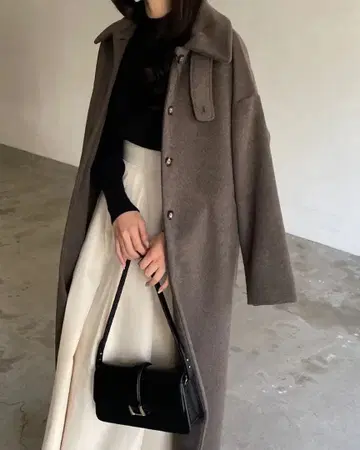 나이로 스탠드 칼라 롱 코트