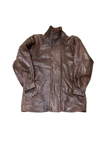 브라운 가죽 코트 하프 코트 홍콩제