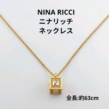 NINA RICCI 니나리치 골드 블록형 목걸이 빈티지