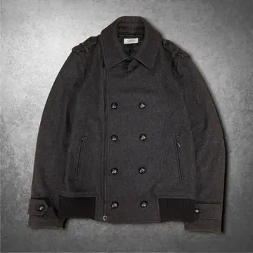 짧은 기장 피코트 기믹 더블 버튼 울 그레이 빅 사이즈 시티보이