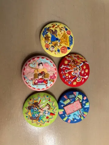 디즈니 자수 캔뱃지 5개 세트