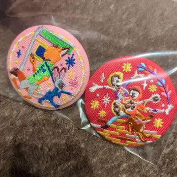 디즈니 자수 캔배치 2개 세트 주토피아 리멤버 미