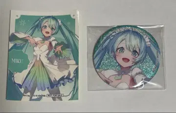 하츠네 미쿠 글리터 캔뱃지 스티커 스케이트 2점