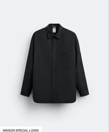 [ 미사용품 ] ZARA x Maison Special 셔츠 블랙 L