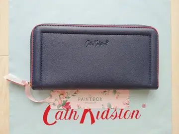 [미사용 새상품] 캐스키드슨 장지갑 네이비 꽃무늬 핑크