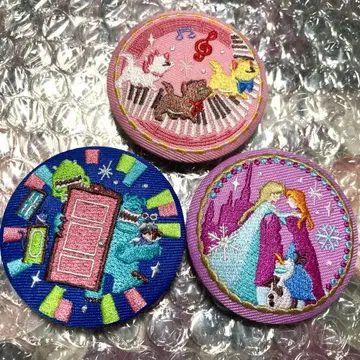 디즈니 자수 캔뱃지 2 안나 몬스터 주식회사 올리브 캣