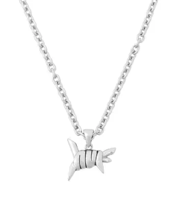 실버 물고기 모양 펜던트 목걸이