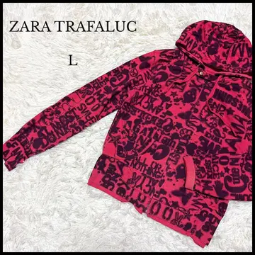 [ ZARA TRAFALUC ] 자라 풀 집업 후드티 L 핑크 올 패턴
