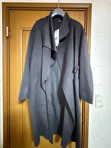 그레이 롱 코트 허리 벨트 포함