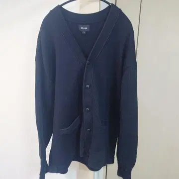 BEAMS 폴리코튼 블랙 가디건 L