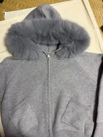 퍼 후드 가디건 L 사이즈