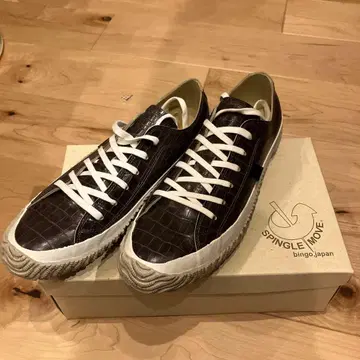 [ 미사용 새상품 ] SPINGLE MOVE 브라운 크로커다일풍 스니커즈