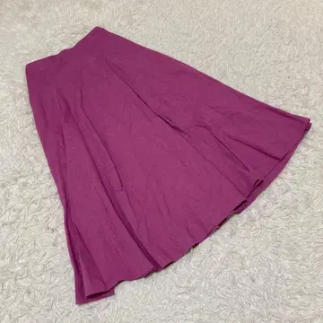 URBAN RESEARCH 롱 기장 플레어 스커트 린넨 소재 핑크 F