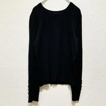 M318 [지유] 리브 니트 롱 슬리브 소매 버튼 슬림핏 무지