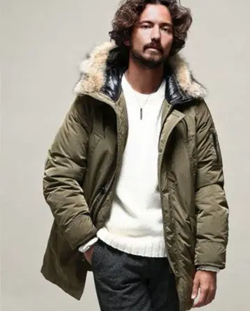 나노 유니버스 니시카와 다운 아크틱 다운 N3B 카키 M