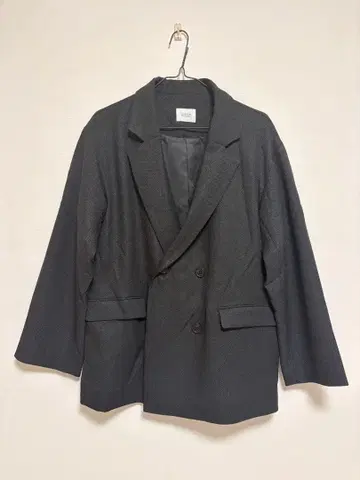 블랙 테일러드 자켓 더블 버튼