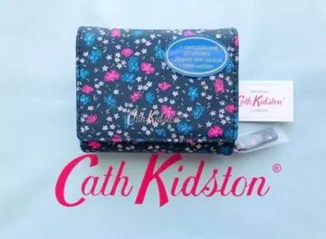 [ 미사용 새상품 ] 캐스키드슨 꽃무늬 3단 폴더형 지갑 네이비