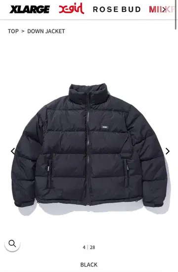 XLARGE 다운 BLACK XL