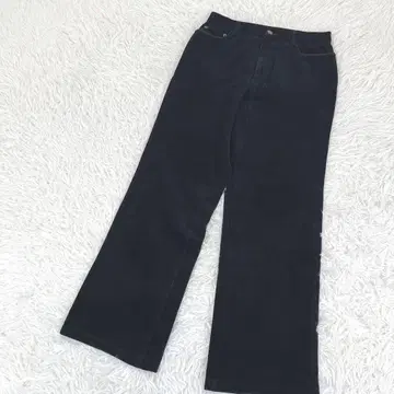 심플 라이프 코듀로이 팬츠 스트레이트 블랙 일본제 스트레치 있음