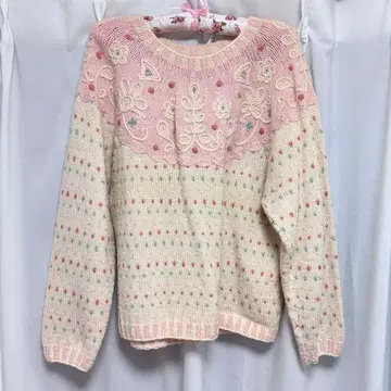 팬시 니트 스웨터 빈티지 쇼와 레트로